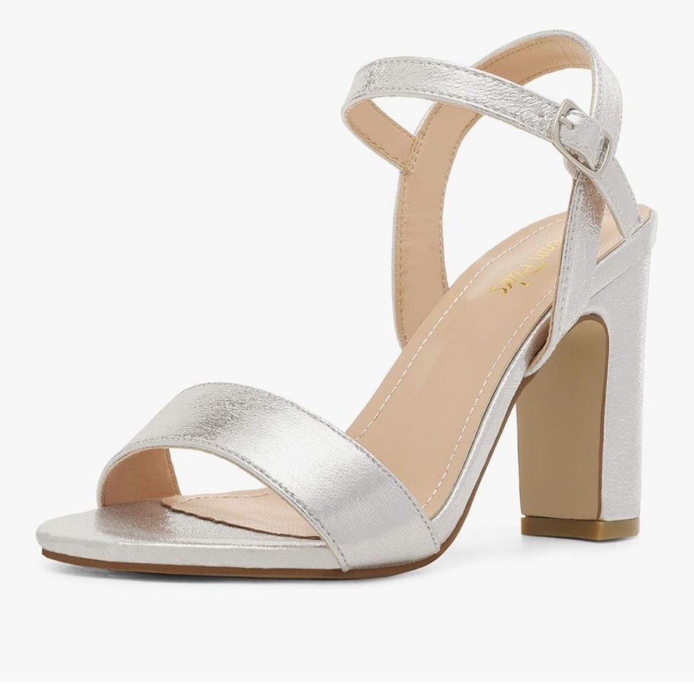 Elegant Silver High Heel Sandals - Picture 2 of 3